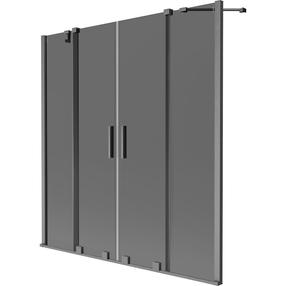 Dušo sienelė Mexen Velar Duo, 150 cm x 150 cm, grafito sp./gun metal sp./matinis