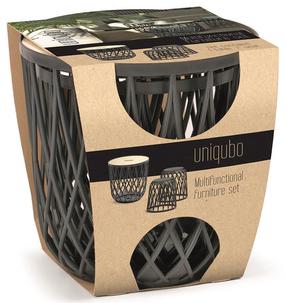 Lauko baldų komplektas Prosperplast Uniqubo Multifunctional, pilka sp., 2 vietų