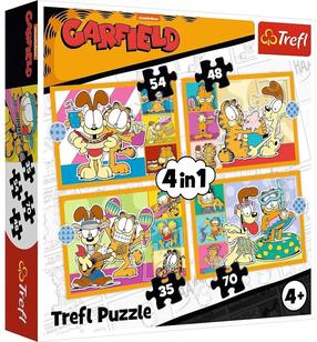 Dėlionė 4in1 Trefl Garfield Loves Lasagna 34673, 20.5 cm x 28.5 cm, 207 vnt., įvairių spalvų