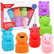 Vonios žaislų rinkinys Huanger Animal Buddies, įvairių spalvų, 6 vnt.