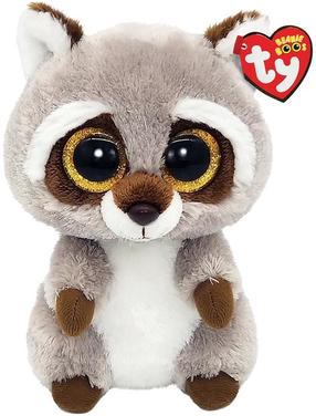 Pliušinis žaislas TY Beanie Boo Oakie Raccoon, ruda sp./pilka sp., 15 cm