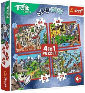 Puzle 4in1 Trefl Trefliks Journey, 28.6 cm x 28.9 cm, 207 gab., daudzkrāsaina
