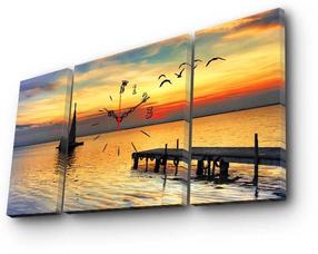 Laikrodis - paveikslas Wallity Canvas 3P204045CS-1, oranžinė sp., 84 cm x 45 cm