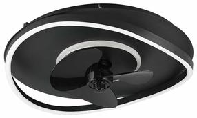 Laeventilaator koos lambiga Reality Sortland, 30 W, 1 tk, must v.