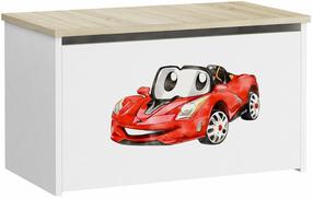 Rotaļlietu kastes, paredzēts uzglabāšanai ADRK Daria Red Car, balts krās./sarkana krās., 40 x 73 x 42 cm