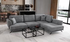 Kampinė sofa Larde Nube 3, pilka sp., dešininė, 276 x 191 cm x 90 cm