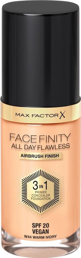 Šķidrā grima bāze Max Factor All Day Flawless 3 in 1 Facefinity, SPF 20, w44 warm ivory, 30 ml