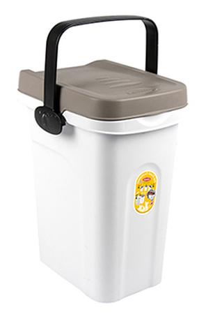 Mājdzīvnieku barības uzglabāšanas kaste Stefanplast Pet Food Container, 7 l, 23 x 19 x 31 cm, balta krās./pelēka krās.