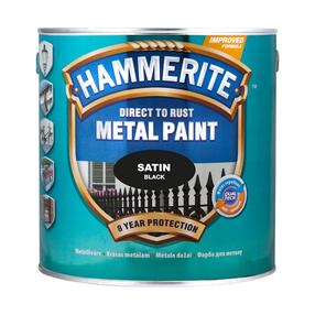 Eriotstarbeline värv, ustele/mööbli jaoks/radiaatoritele Hammerite Satin, läikiv, 2.5 l, must v.