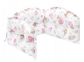 Aizsargājošā apmale Thick Sleeping Bear, brūna krās./balta krās./rozā krās., 160 cm x 30 cm