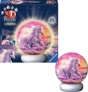 3D puzle Ravensburger NightLight Horses on the Beach, 12.9 cm x 12.9 cm, 73 gab., rozā krās.