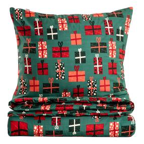 Kalėdinis patalynės užvalkalų komplektas Homla Caterina 758799, raudonas/žalias, 200 x 220 cm