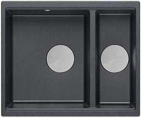 Virtuves izlietne Quadron Logan 150, granīts, 56 cm x 46 cm x 22 cm, melns krās./nerūsējošā tērauda krās.