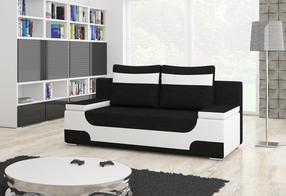Sofa Area Sawana 14, Soft 17, balta sp./juoda sp., 92 x 200 cm x 90 cm
