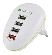 Telefona lādētājs Techly, USB/AC, balta krās.