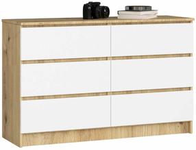 Kumode Akord Furniture Factory K120, balts krās./artisan oak krās., 77 cm x 120 cm x 40 cm