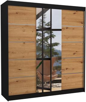 Spinta ADRK Bergen, juoda sp./rusva sp., 58 cm x 200 cm x 215 cm, su veidrodžiu