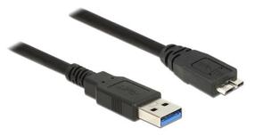 Laidas Delock USB to USB-micro USB 3.0 male, Micro USB male, 1 m, juoda sp.