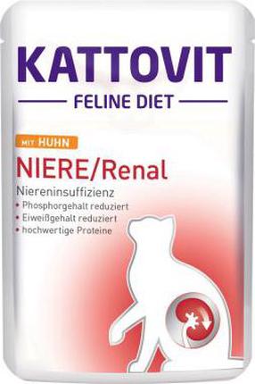 Mitrā kaķu barība Kattovit Feline Diet Renal, vistas gaļa, 0.085 kg