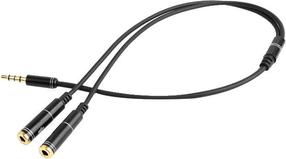 Адаптер Gembird CCA-417M 3.5 mm, 3.5 mm female x 2, 0.2 м, черный цв.