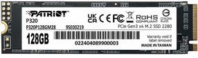 Kõvaketas (SSD) Patriot P320, M.2 2280, 128 GB