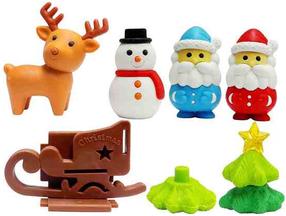 Trintukų – dėlionių rinkinys Iwako Christmas, įvairių spalvų