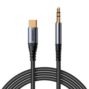 Kabelis Joyroom SY-A07 3.5 mm, USB Type C, 1.2 m, juoda sp.