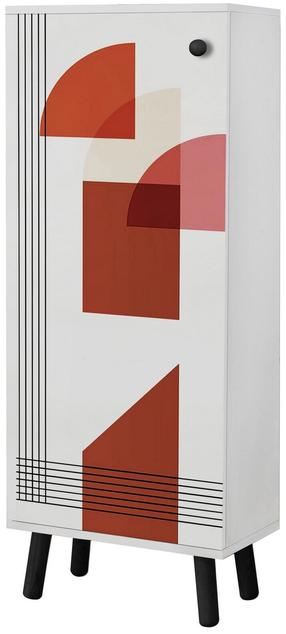 Batų spintelė Kalune Design Vegas SB 953, balta sp./juoda sp., 38 cm x 50 cm x 135 cm