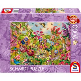 Dėlionė Schmidt Beautiful Butterfly Garden, 69.5 cm x 97 cm, 2000 vnt., įvairių spalvų