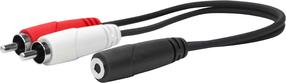 Кабель Vivolink 3.5mm - 2 x RCA PROMJFRCAM0.2 3.5 mm female, 2 x RCA male, черный цв.