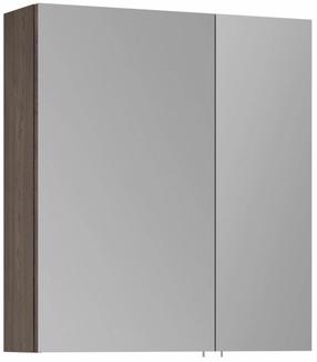 Pakabinama vonios spintelė su veidrodžiu Kalune Design Side, riešuto sp., 16 cm x 60 cm x 66 cm