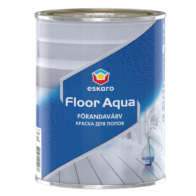 Põrandavärv Eskaro Floor Aqua, valge v., 0.9 l