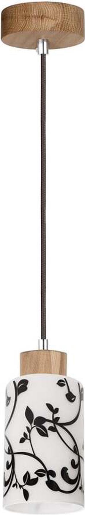 Valgusti rippuv Bosco, E27, 1 x 60 W, valge v./must v. / puidu v.