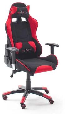 Spēļu krēsls MC Akcent McRacing 1, 58 x 69 x 125 - 135 cm, melna krās./sarkana krās.
