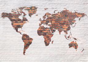 Fototapetas Artgeist World Map: Brick Wall LFT1453MSAM, 140 cm x 196 cm