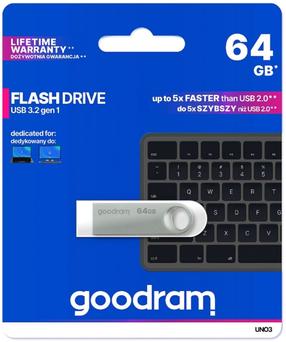 USB mälupulk Goodram Uno3, hõbe v., 64 GB