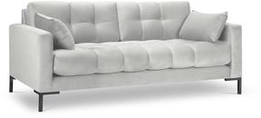 Sofa Micadoni Home Mamaia Velvet, sidabro sp., 152 x 92 cm x 75 cm