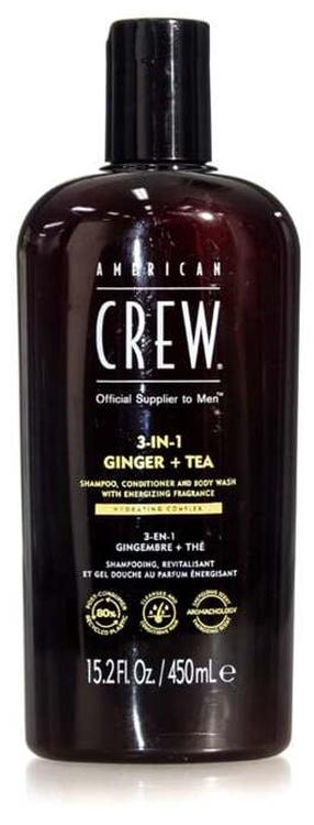 Гель для душа и шампунь American Crew 3-in-1 Ginger + Tea, 450 мл