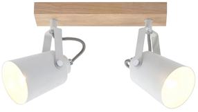 Lampa pārvietojams CristalRecord Dera 43-302-14-000, E14, 2, balta krās. / koka krās.