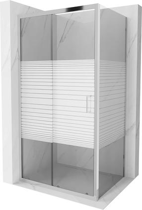 Dušo kabina Mexen Apia 840-125-070-01-20, stačiakampė, be padėklo, 70 cm x 125 cm x 190 cm, skaidri sp./chromo sp./grūdintas