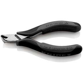 Elektronikos galinių dalių pjovimo žnyplės elektromechanikai Knipex 64 32 120 ESD, 120 mm