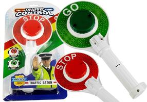 Policista rotaļlietas, - Lean Toys Traffic Control, balta krās./sarkana krās./zaļa krās.