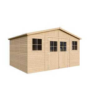 Sodo namelis, su grindimis Timbela M331+M331G, 320 cm x 418 cm x 252 cm, rusva sp.