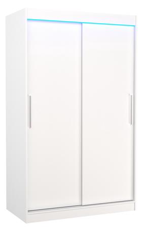 Riidekapp ADRK Collin LED, valge v., 58 cm x 120 cm x 200 cm