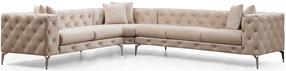 Kampinė sofa Hanah Home Como Ecru, smėlio ruda sp., dešininė, 350 x 270 cm x 73 cm