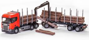 Mänguasja veoauto EMEK Scania CR Timber Truck & Trailer, 1:25, pruun v./must v./punane v.
