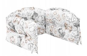 Защитный бортик Thick Zebra & Lion, коричневый цв./белый цв./серый цв., 160 см x 30 см