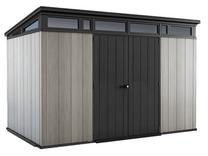 Sodo sandėliukas Keter, 218 cm x 342 cm x 226 cm, 16152 l, juoda sp./pilka sp.