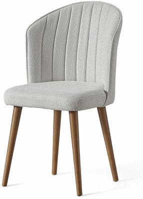 Kėdžių rinkinys Kalune Design Rubi, kreminė sp./riešuto sp., 42 cm x 52 cm x 85 cm, 2 vnt.