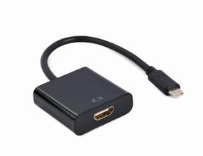 Adapteris Gembird A-CM-HDMIF-03 USB Type-C, HDMI, 0.15 m, juoda sp.